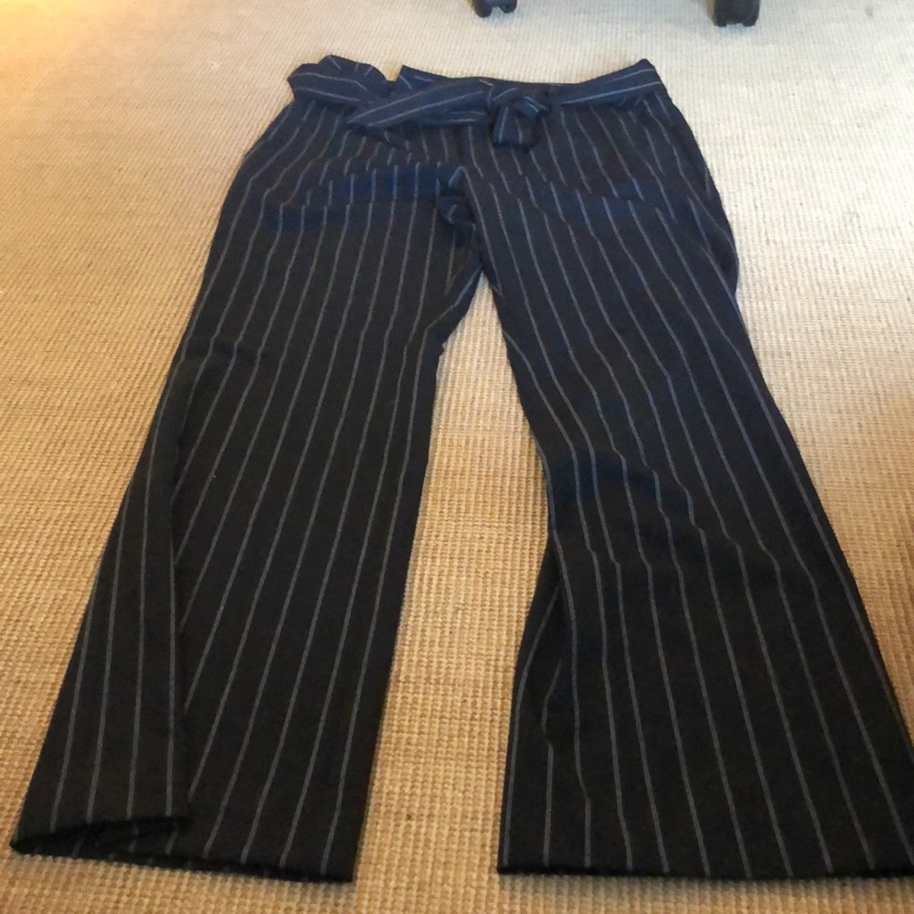 Striped wide leg trousers